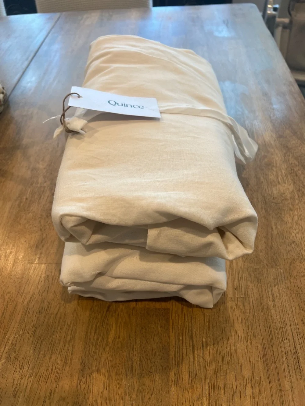 *NWT QUINCE Set Of 2 48x108 European Linen Curtains Cream 8392
